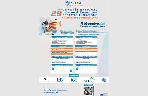 29<sup>ème</sup>  Congrès national de la Société Tunisienne de Gastro-entérologie 2025 - Ateliers Hands-ON En Endoscopie